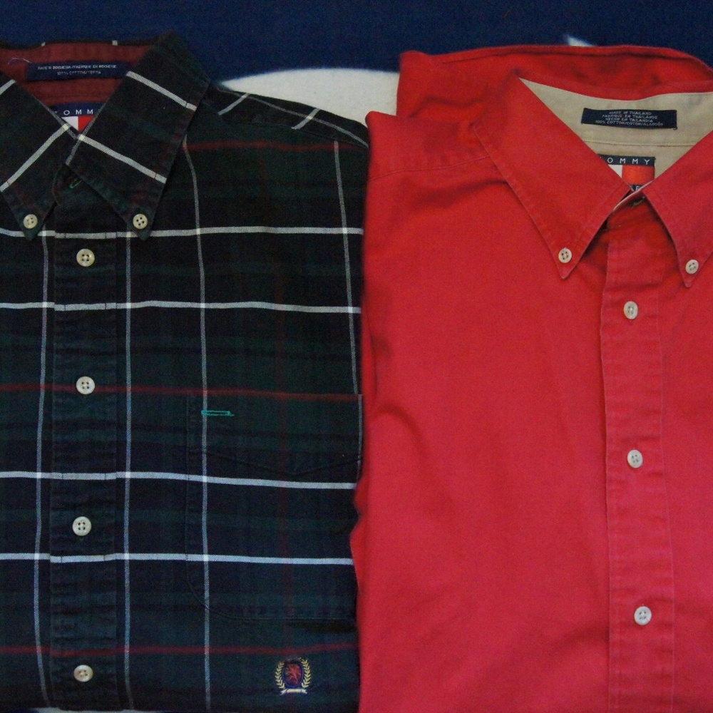 Bundle of 2 VTG Tommy Hilfiger Button Down Shirts